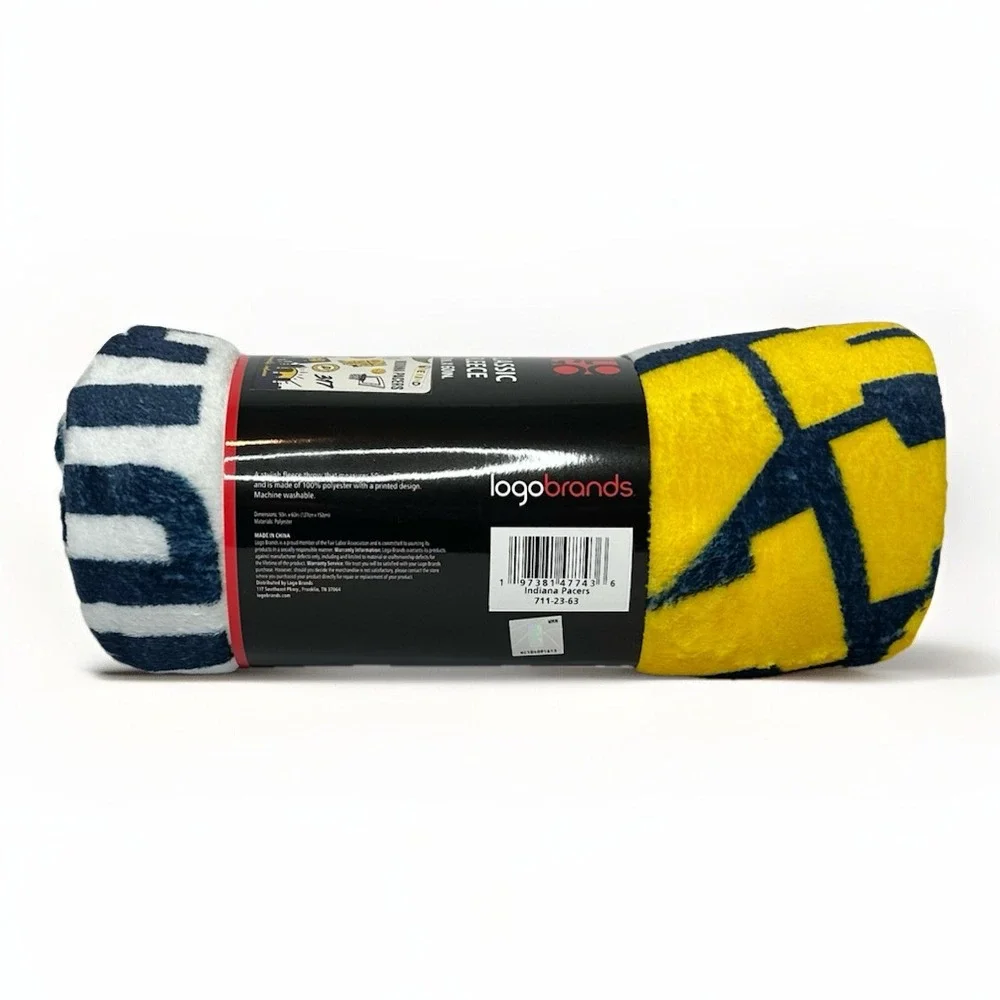 Indiana Pacers Logo Brands Classic Fleece Throw, New